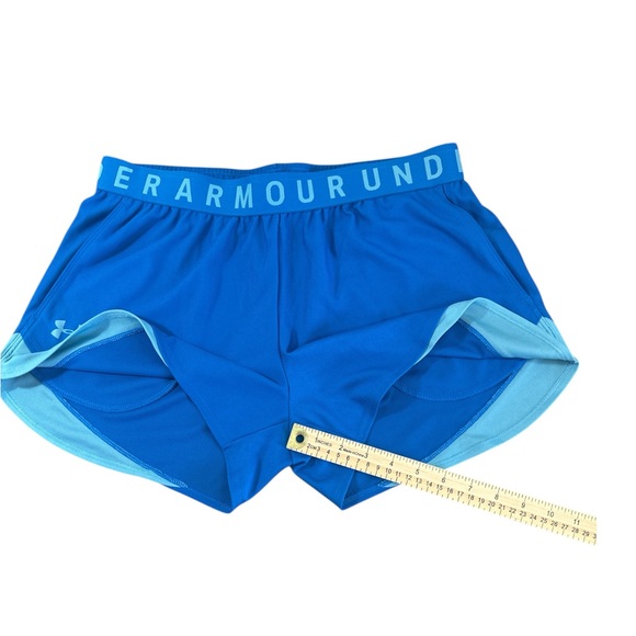 NWT Under Armour Women's Play Up Shorts 3.0 Blue and Teal, Size M - Picture 3 of 7